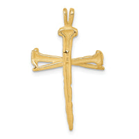 14K Polished Nail Cross Charm-D4755