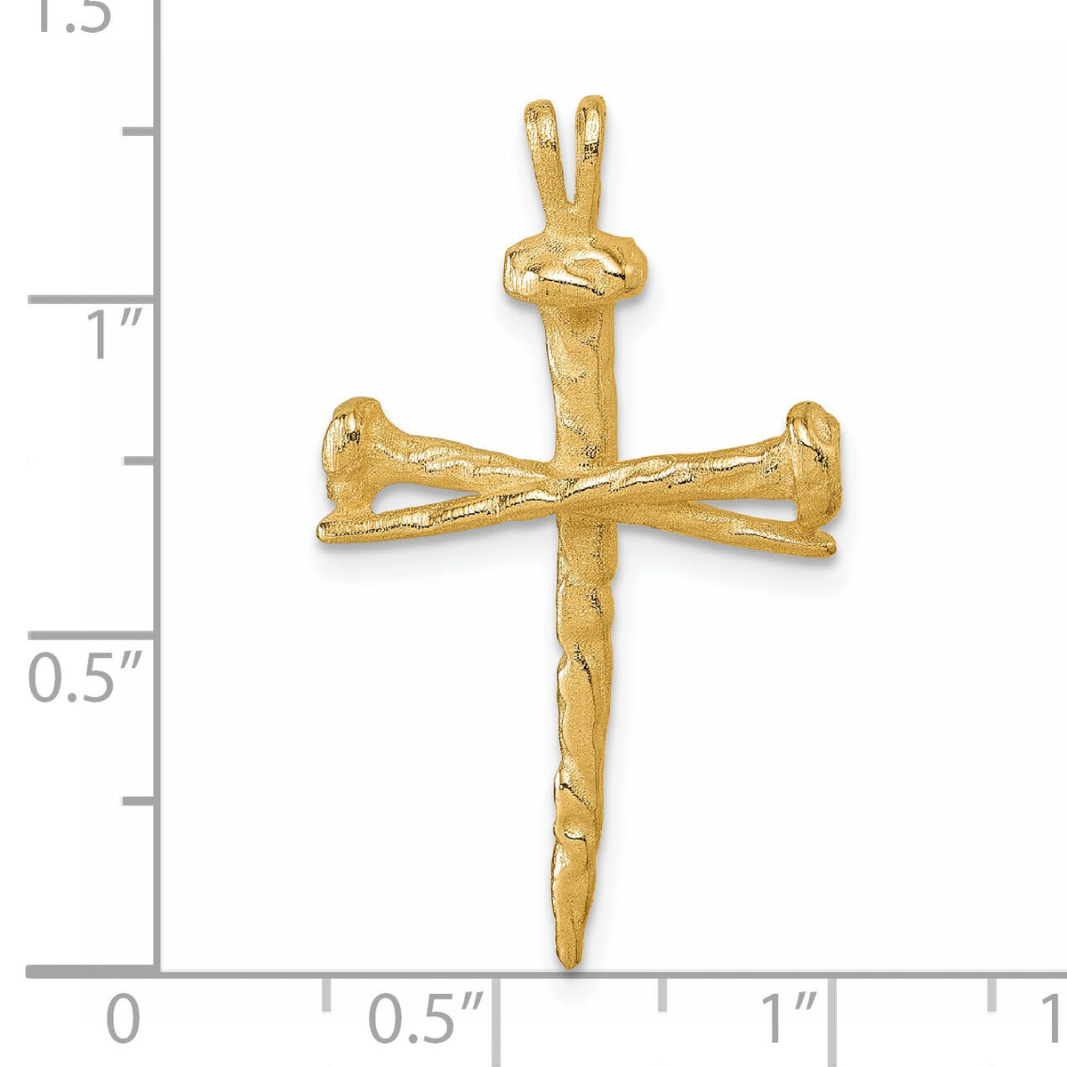 14K Polished Nail Cross Charm-D4755