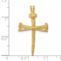 14K Polished Nail Cross Charm-D4755