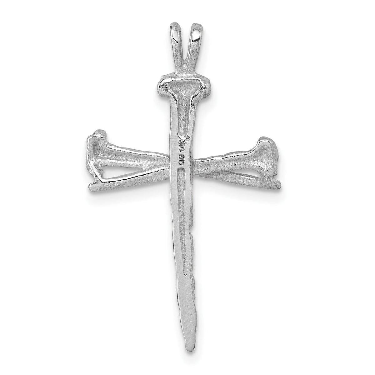 14K White Gold Nail Cross Charm-D4755W
