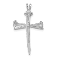 14K White Gold Nail Cross Charm-D4755W
