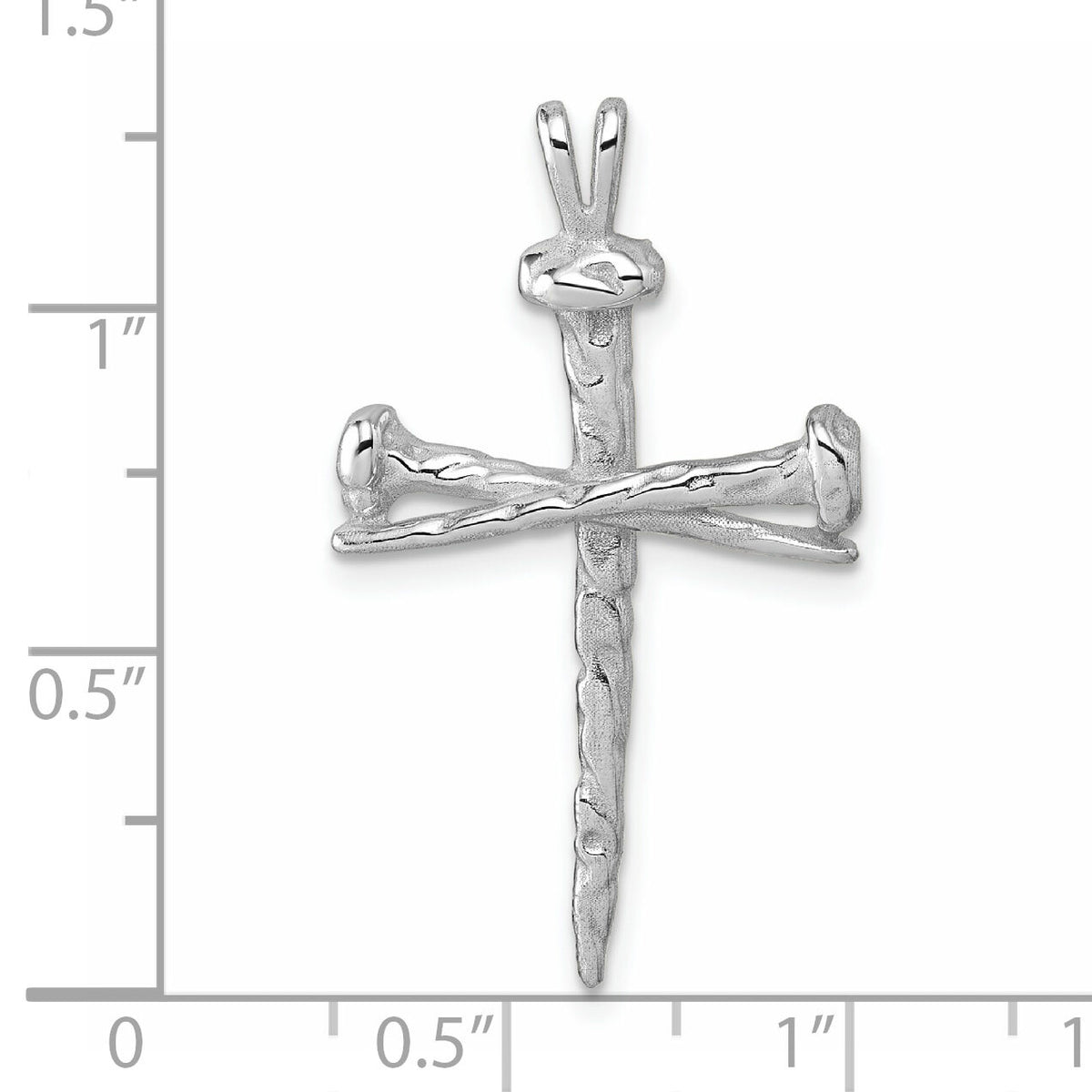 14K White Gold Nail Cross Charm-D4755W