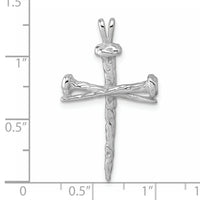 14K White Gold Nail Cross Charm-D4755W