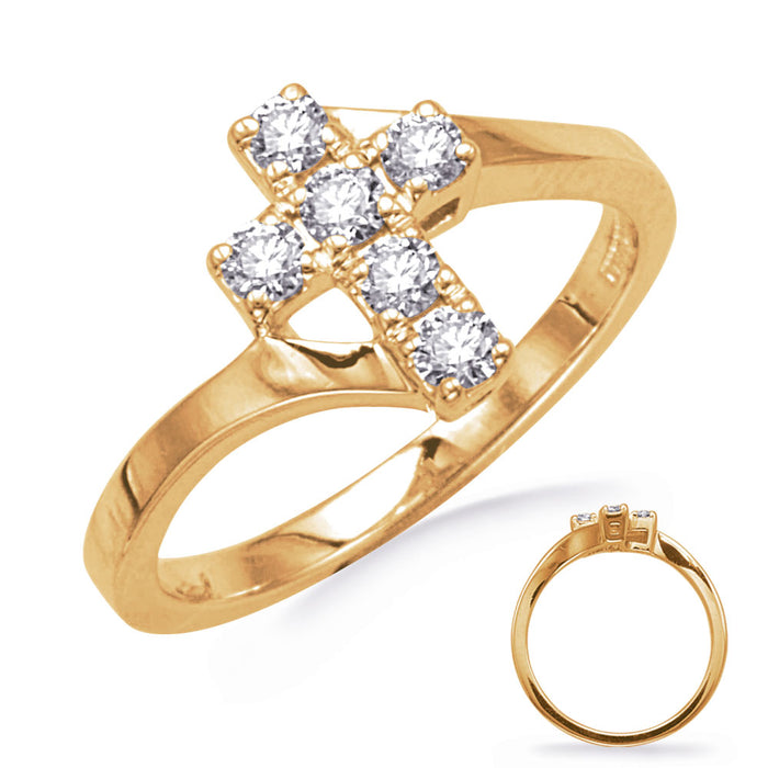 Yellow Gold Cross Ring