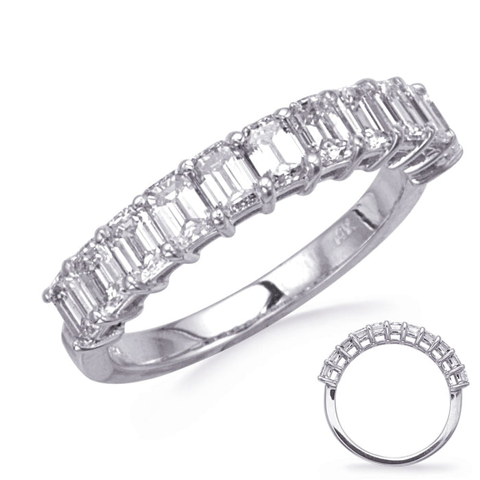 White Gold Diamond Emerald Cut Band