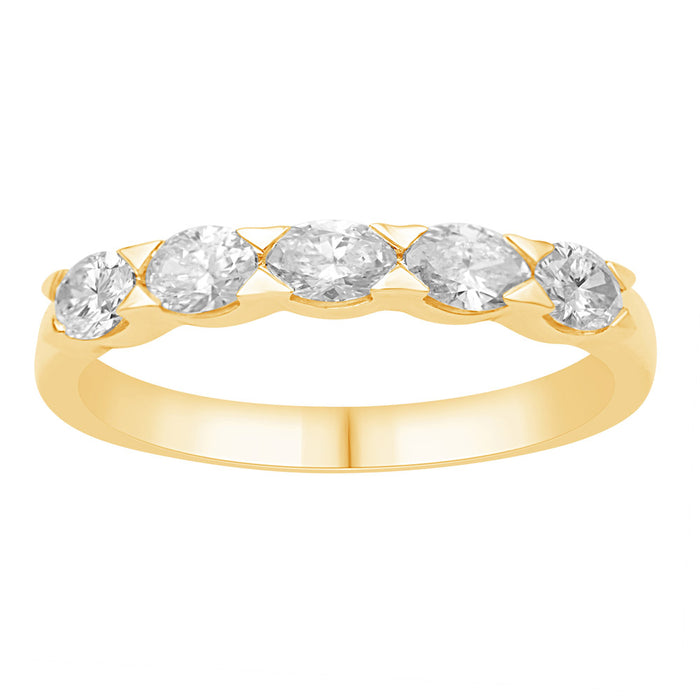Yellow Gold Oval Diamond Ring
