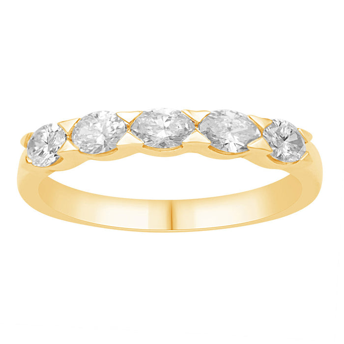 Yellow Gold Oval Diamond Ring