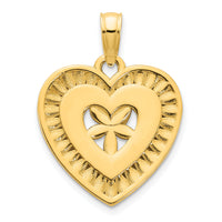 14ky Fancy Heart Pendant-D5004