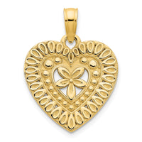 14ky Fancy Heart Pendant-D5004