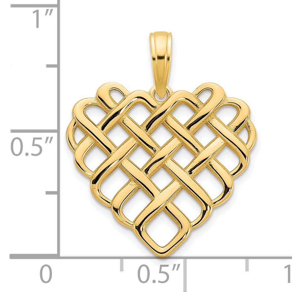14k Fancy Heart Pendant-D5005
