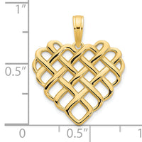 14k Fancy Heart Pendant-D5005
