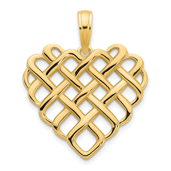 14k Fancy Heart Pendant-D5005