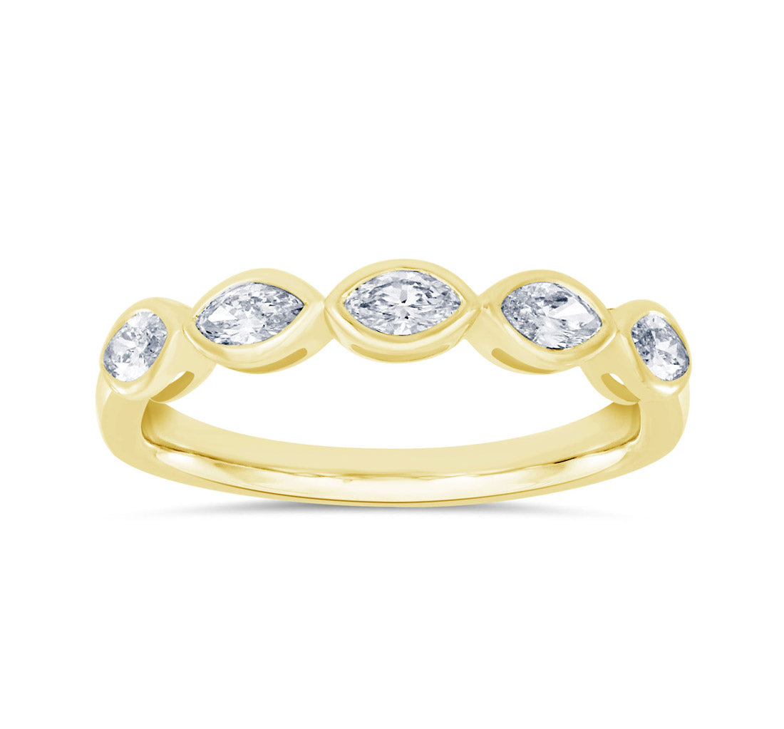 Yellow Gold Marquise Diamond Ring