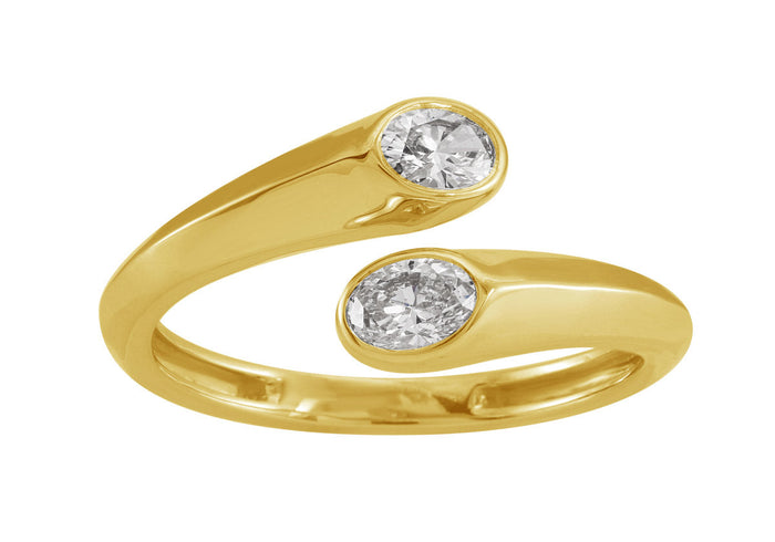 Yellow Gold Oval Shape Diamond Ring