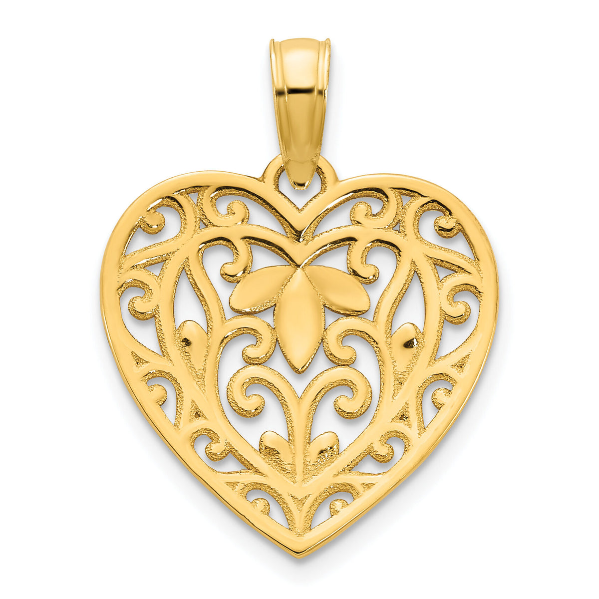 14k Fancy Heart Pendant-D5009