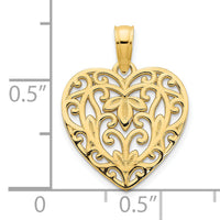14k Fancy Heart Pendant-D5009
