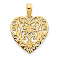 14k Fancy Heart Pendant-D5009