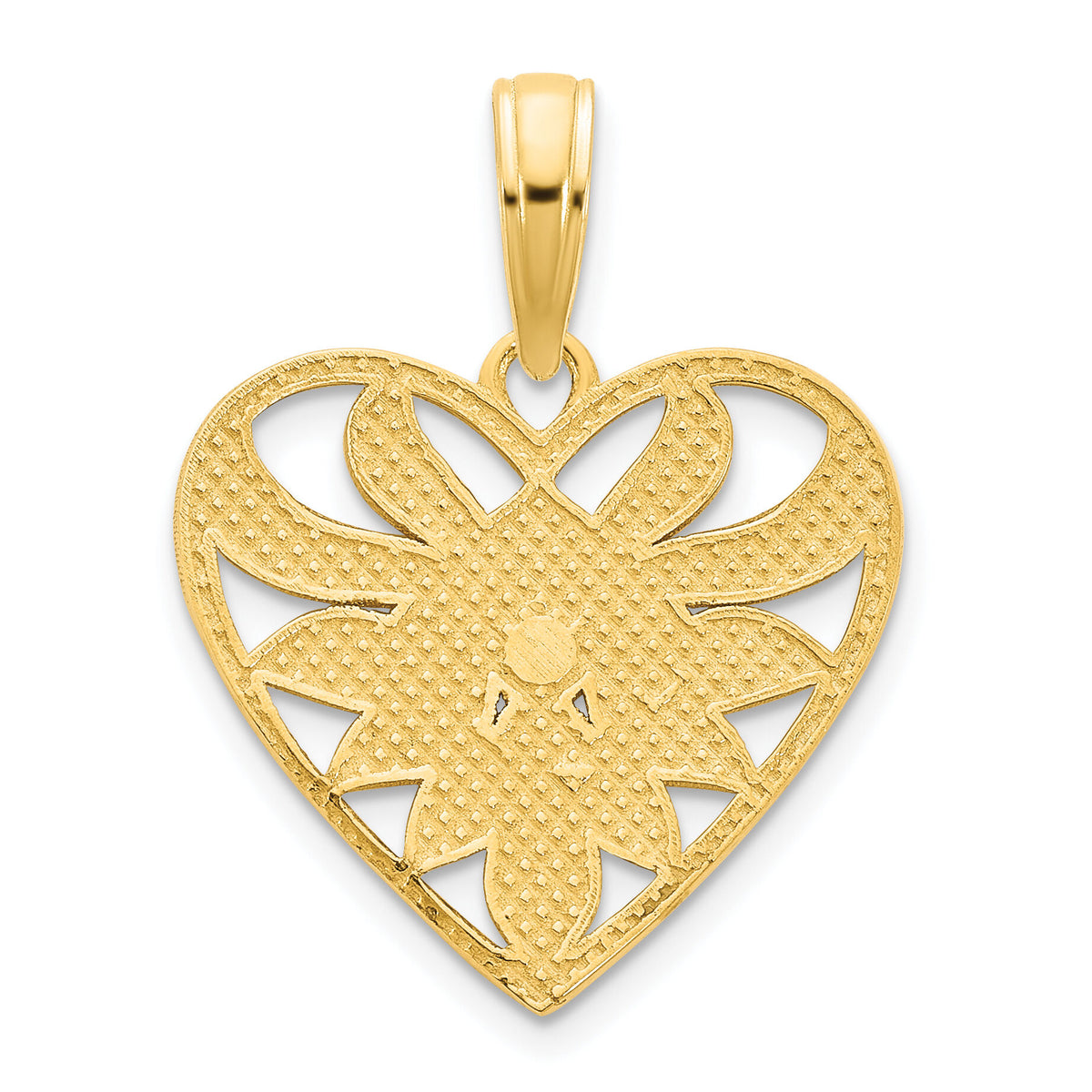 14ky Fancy Heart Pendant-D5010