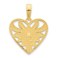 14ky Fancy Heart Pendant-D5010