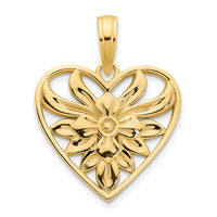 14ky Fancy Heart Pendant-D5010