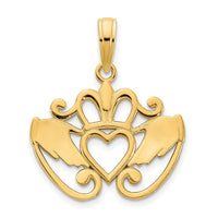 14k Fancy Claddagh Pendant-D5011