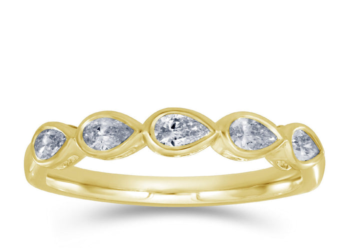 Yellow Gold Pear Shape Diamond Ring