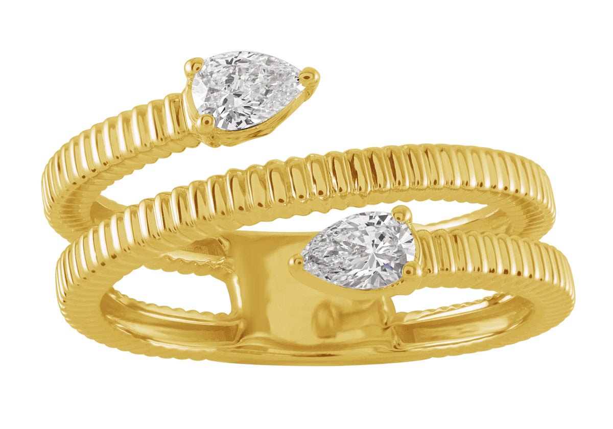 Yellow Gold Pear Shape Diamond Ring