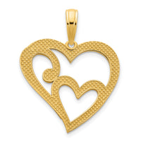 14k Heart in Heart Pendant-D5015