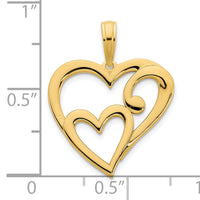 14k Heart in Heart Pendant-D5015