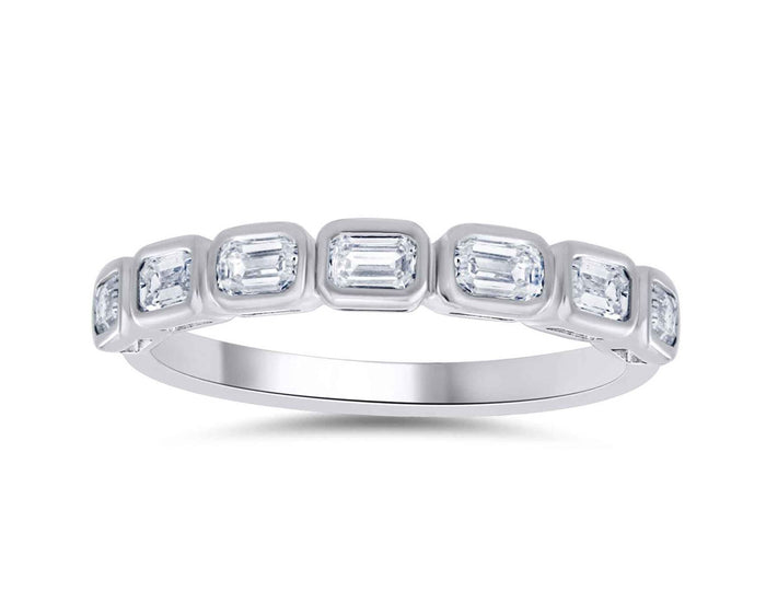 White Gold  Emerald Cut Diamond Ring