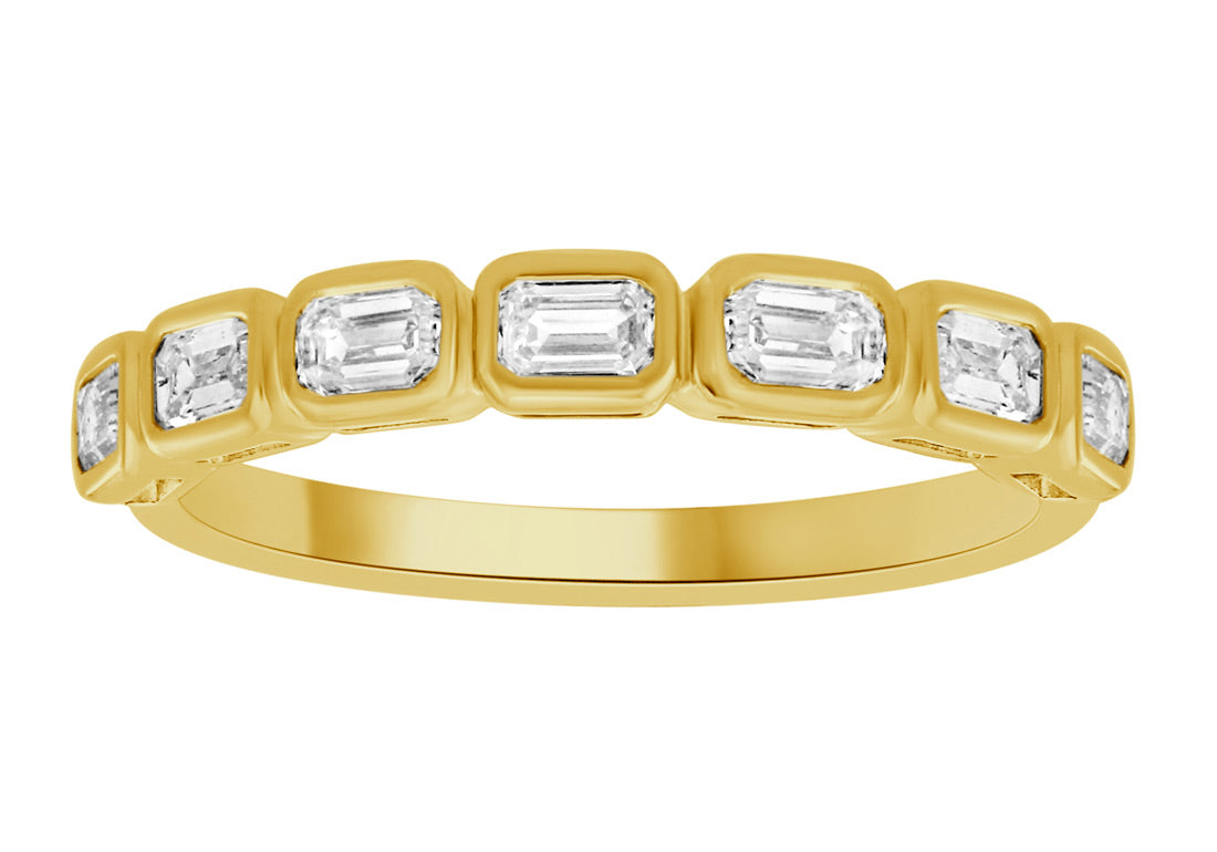 Yellow Gold Emerald Cut Diamond Ring