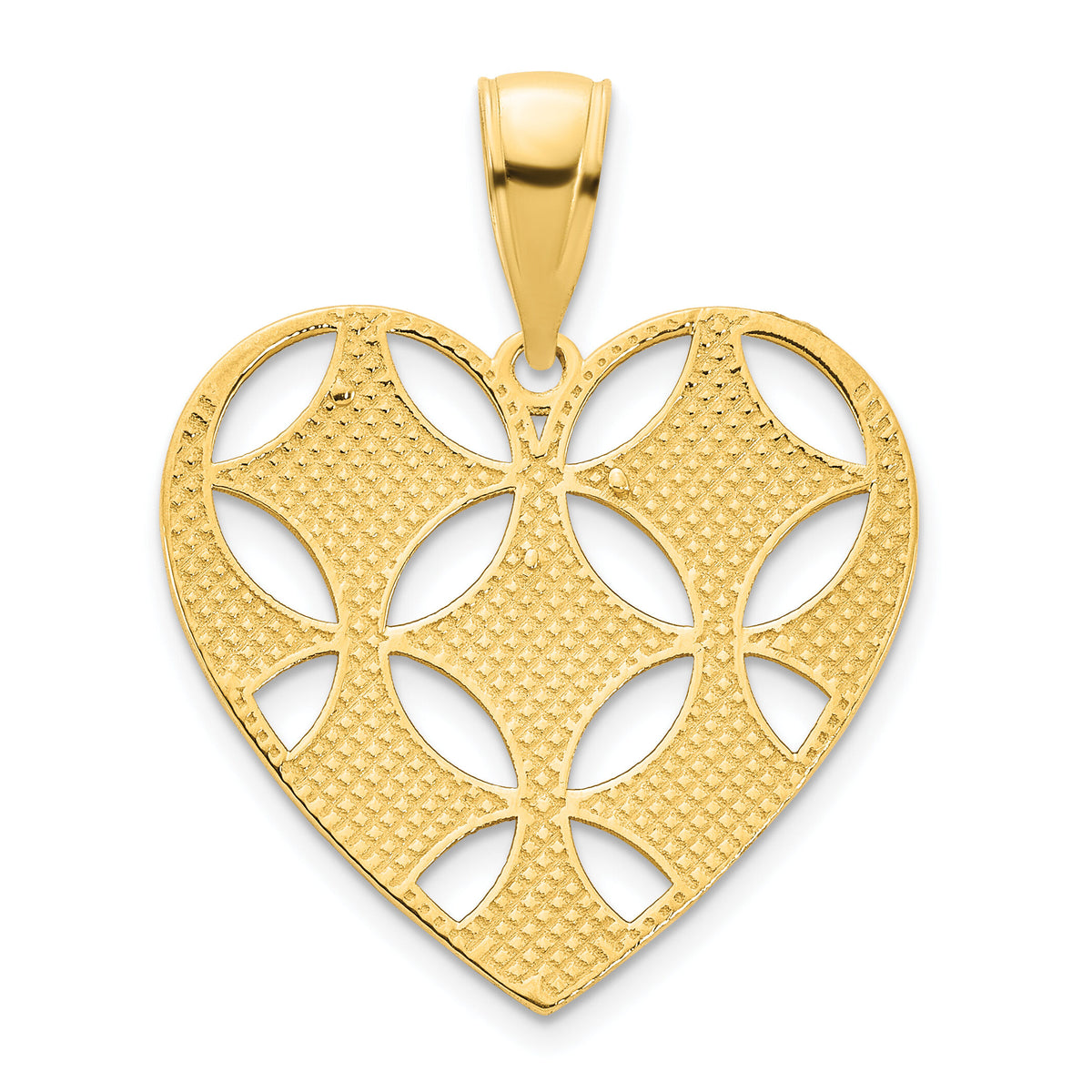 14ky Fancy Heart Pendant-D5034