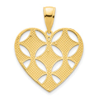 14ky Fancy Heart Pendant-D5034