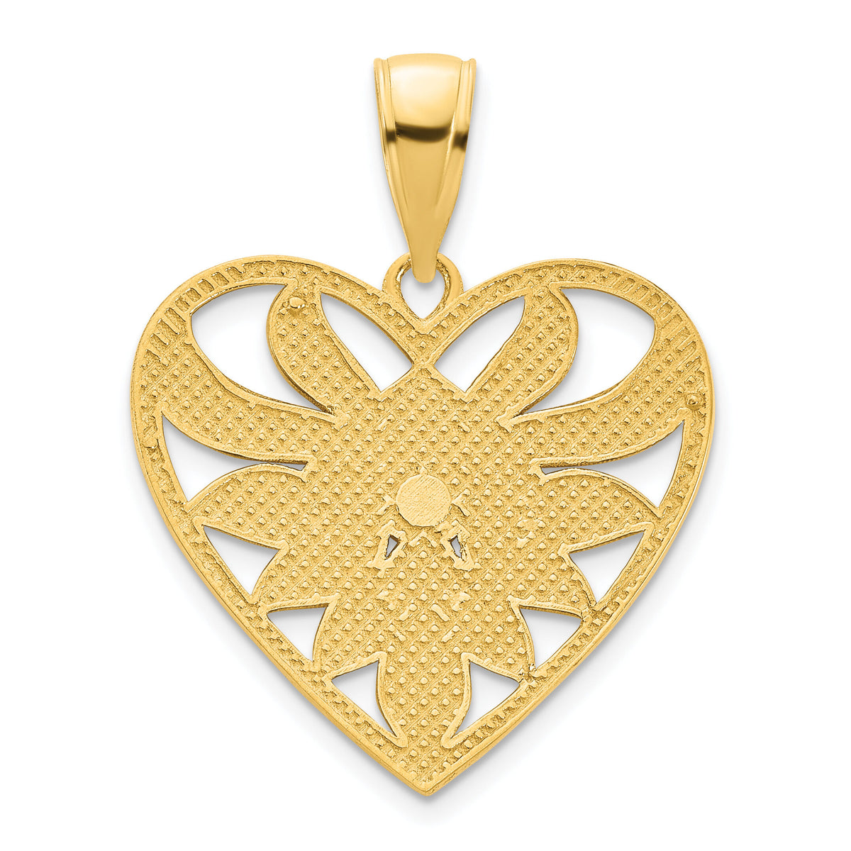 14ky Fancy Heart Pendant-D5035