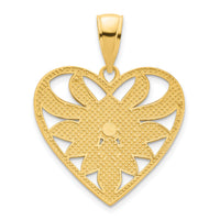 14ky Fancy Heart Pendant-D5035