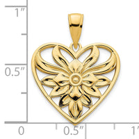 14ky Fancy Heart Pendant-D5035