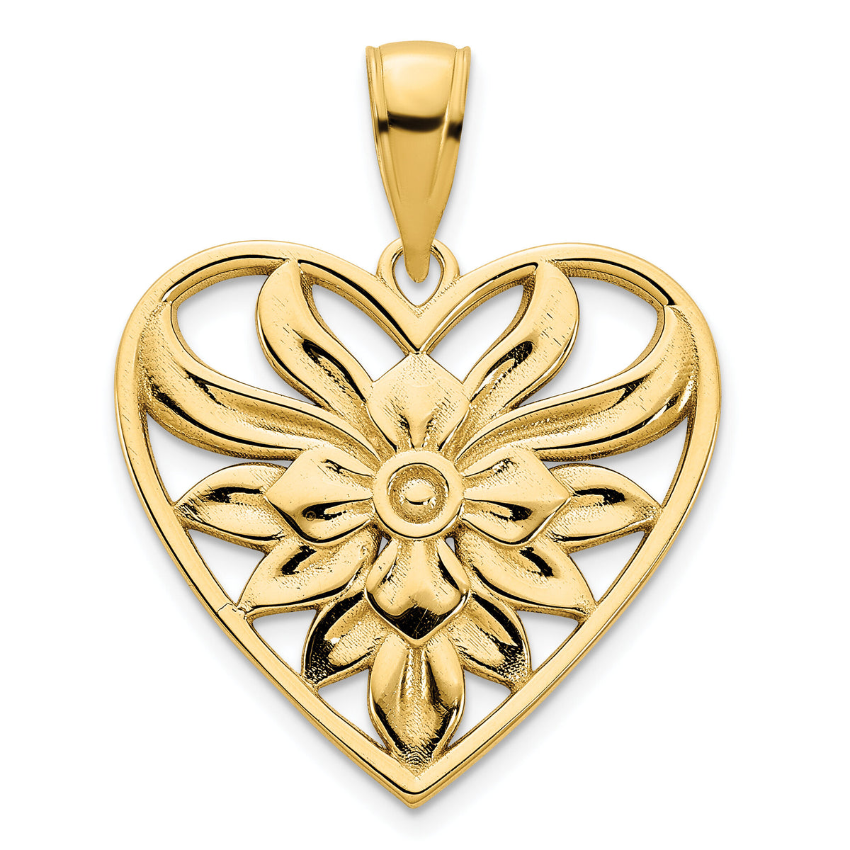 14ky Fancy Heart Pendant-D5035