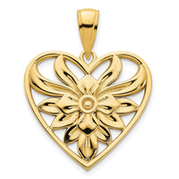 14ky Fancy Heart Pendant-D5035