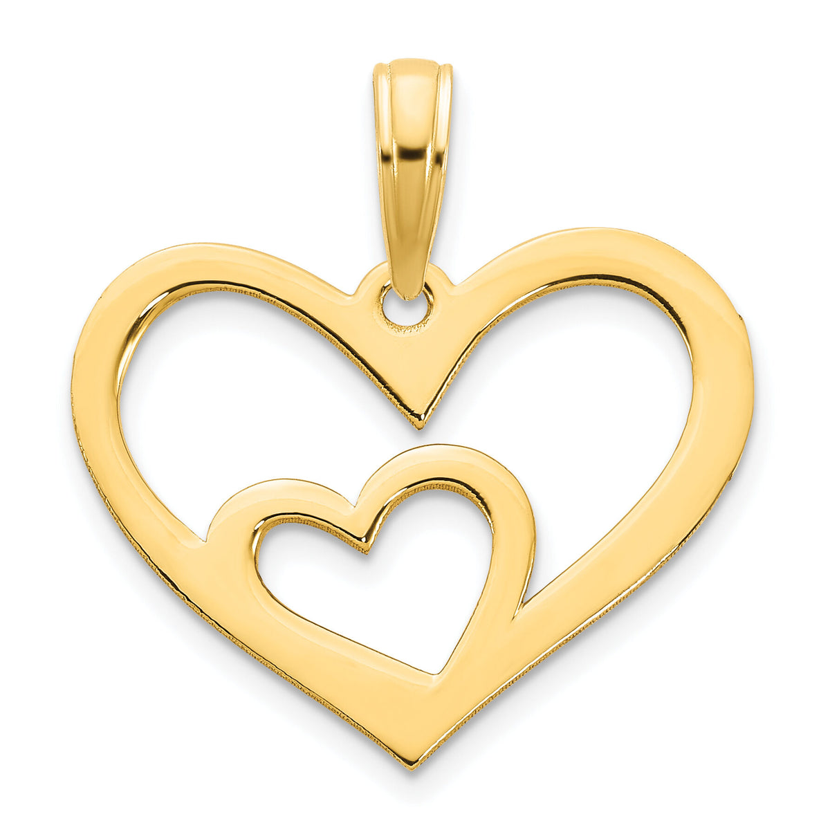 14ky Heart in a Heart Pendant-D5045