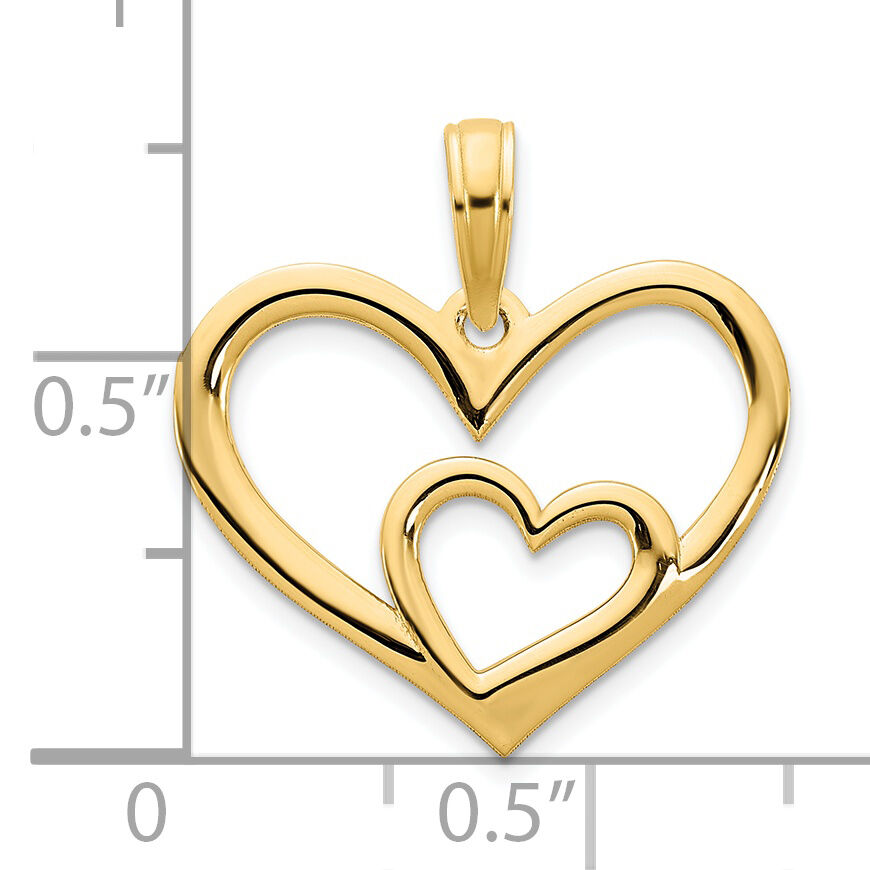 14ky Heart in a Heart Pendant-D5045