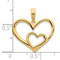 14ky Heart in a Heart Pendant-D5045