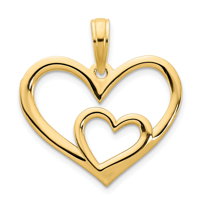 14ky Heart in a Heart Pendant-D5045