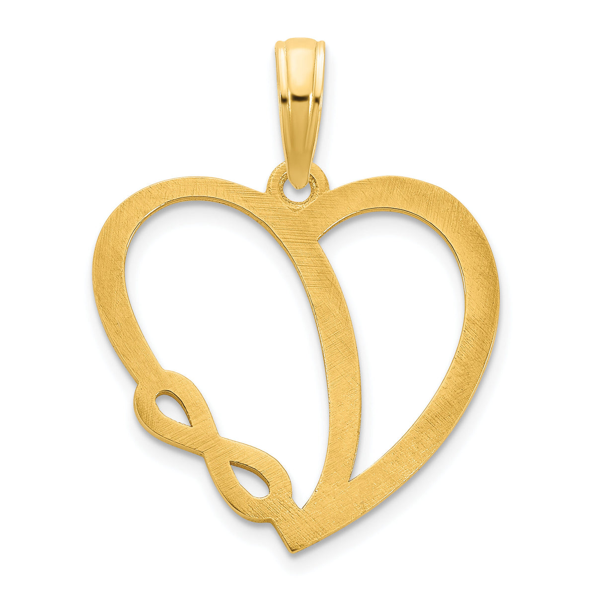 14ky Infinity Heart Charm-D5046