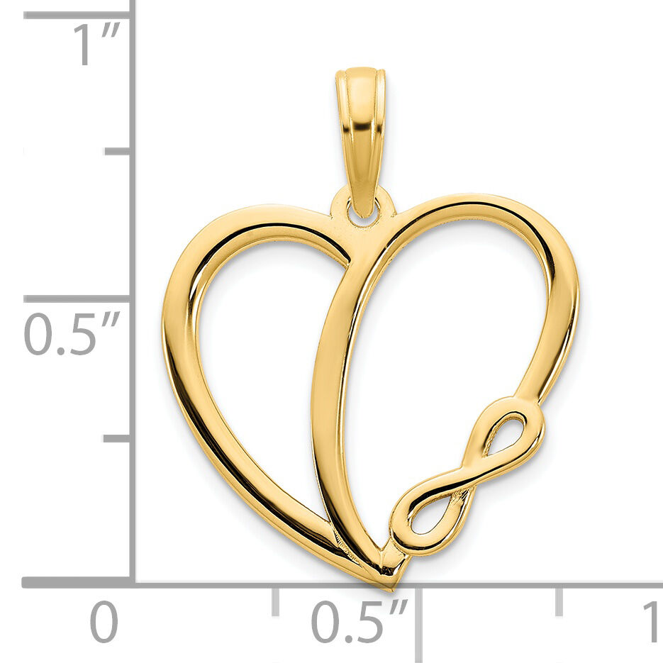14ky Infinity Heart Charm-D5046