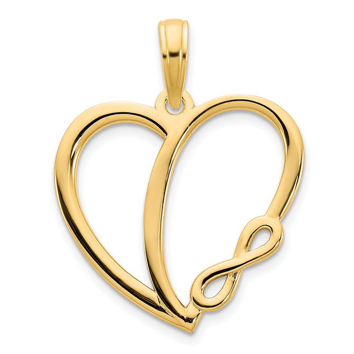 14ky Infinity Heart Charm-D5046