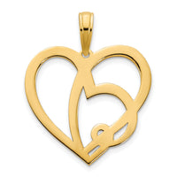 14k  Heart in a Heart Pendant-D5048