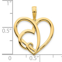 14k  Heart in a Heart Pendant-D5048