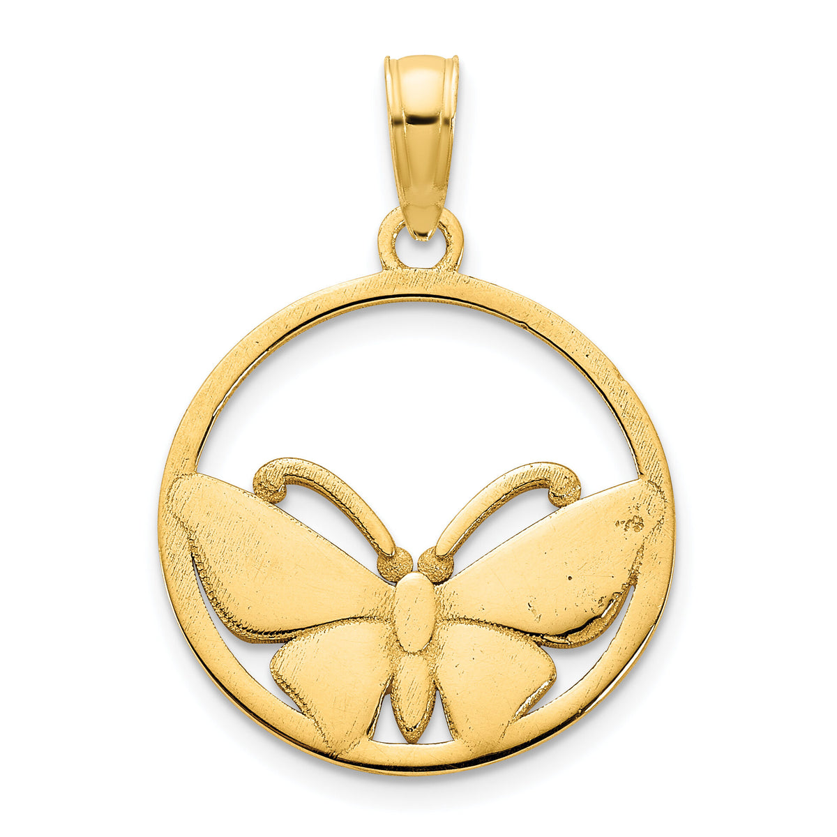 14k Epoxy Butterfly Pendant-D5053