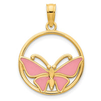 14k Epoxy Butterfly Pendant-D5053