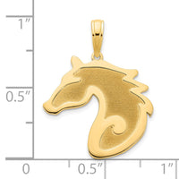 14k Sandblasted Horse Head Charm-D5055